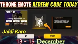 Free Fire Redeem Code Today | 13 December Redeem Code Free Fire | Today Redeem Code | Throne Emote