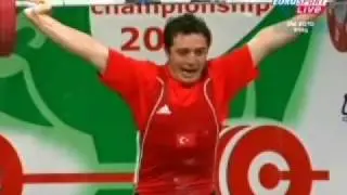 Frank Rothwell's  Weightlifting History 2010 European Weightlifting 85 Kg Snatch..wmv