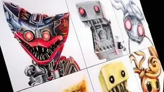 Dibujando Project Playtime ROBOT vs GOLD | drawing project playtime robot huggy wuggy vs gold huggy