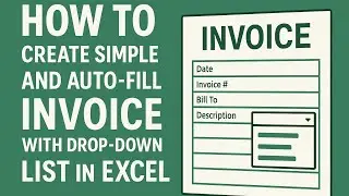 How to create a simple and auto-fill invoice with drop down list in excel | Excel Invoice | | Excel