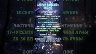 Лунный календарь СЕНТЯБРЬ 2024✨ВЕДЬМИН календарь 3.09.24 - 2.10.24 