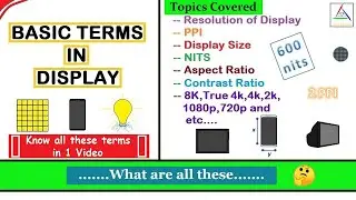 What is Display Size,Resolution,PPI,NITS,Pixel,Contrast Ratio And Aspect Ratio?||Basic Terms