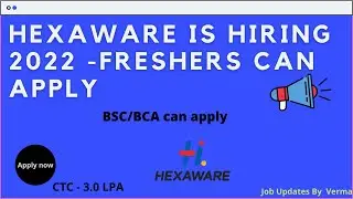 Hexaware hiring freshers || Hexaware hiring 2022 || Bsc/BCA hiring