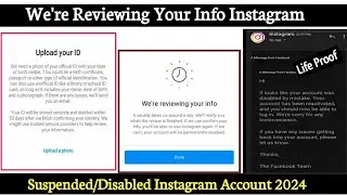 Upload Your ID We're Reviewing Your Info Instagram | Recover Instagram Account | Full Tutorial 2024