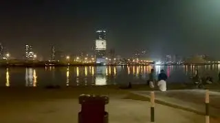 Al Mamzar Beach Dubai night time