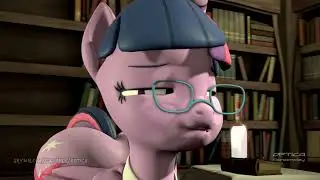 Twilight chewing a pony