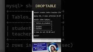 Drop table | Drop table in SQL |Drop table command in database