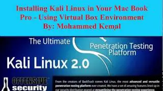 Installing Kali Linux in Mac Book Pro using Virtual Environment - New
