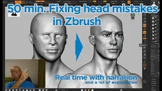 Male head in Zbrush - a beginner's sculpting mistakes and how to fix them