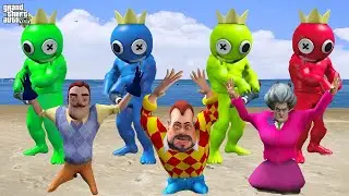 GÖKKUŞAĞI ÇETESİ PEŞİMİZDE 😱 Scary Teacher Dark Riddle Hello Neighbor GTA 5 Mods