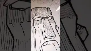 Inking on procreate! Isung my custom inking brush. 