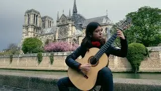 Alexandra Ivanova performs Allemande by J.S. Bach in front of Notre Dame before burning