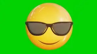Animated sunglasses emoji. Emoticon stock video. 3d. Seamless loopable. green screen background.