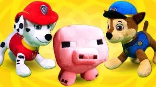 Игрушки из мультика Щенячий патруль: в поисках сбежавших зверей Майнкрафт!