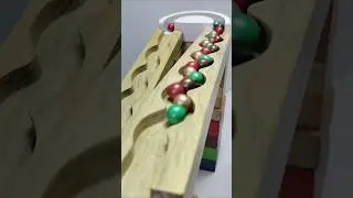 Marble Run Race ASMR - Wooden Wave Course Colorful Marbles #128 #marblerunrace #marblerunasmr