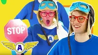 Captain Ace Zoomy Sings Stop, Look & Listen Song + Learns Road Safety 🚦 Learning Songs for Kids