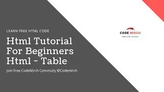 Html Table using html code Beginners | @CodeMirch 🧔