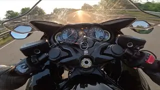 Suzuki Hayabusa 2022 Top Speed messes up Traction Control and SDMS! Driving into Sunset with 186mph
