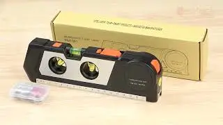 Versatile Cross Line Laser Level with 9.8ft Measure Tape, Adjustable Standard/Metric Rulers