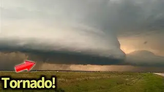 CHURNING SUPERCELL WITH NIGHTMARE TORNADO NEAR MOUND CITY, SOUTH DAKOTA 8/28/24 (Full Timelapse)