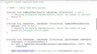 17 MovieManager Delegate and TableView Setup