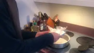 Adding our meats to the cooking pot