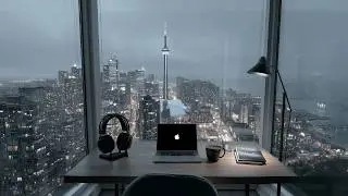 Rainy Night Office: Toronto | Digital Workspace for Deep Work | Focus Music for Work