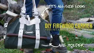 DIY Firewood Log Carrier (includes axe holder)+(STEP BY STEP INSTRUCTIONS) (+Printable PDF Pattern)