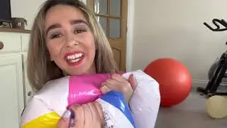 ASMR blowing up and deflating a beach ball sounds