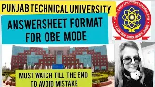 Answersheet format for OBE mode exam related instruction |ptu online exam|all doubts 