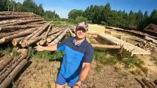 Привезли новую партию дров. Берёза на дрова