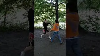 Boxing street training on mitts