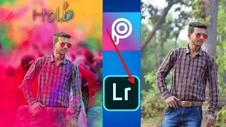 || Holi photo Editing || picsart || Light room || background change||