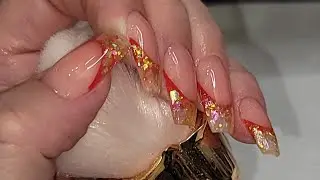 Glitter French nail design / Russian French nails / polygel nails