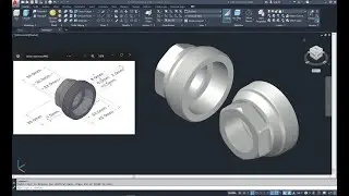 AutoCAD 3D, Autodesk, How to drawing Union Connector, 3D union, 3D Modeling, sketches