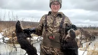 My fiancé got her first double otter catch!!! (Otter trapping, coon trapping)
