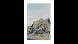 Farm Line and wash watercolor paint and draw Nil Rocha