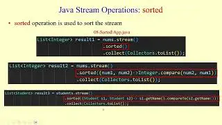 Java Stream Operations: filter, map, distinct, skip, limit, sorted, collect, forEach, count, sum
