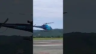 Ocean X Helicopter Takeoff from BTJ Airport Aceh