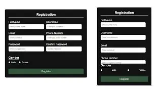 how to design registration page using html and CSS?