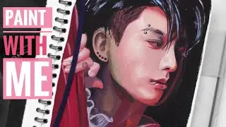 Jungkook painting talk through process GOUACHE