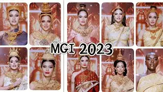 TOP 10 MGI, QUEEN👑ชุดไทย สวยมาก Thai National Costume 2023 ,CELEBRATION, #missgrandinternational2023