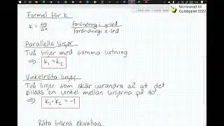Matematik 3c - Kapitel 1 - 1.3 Räta linjens ekvation