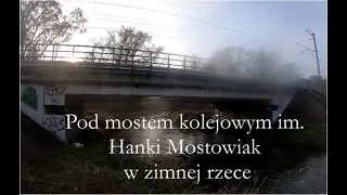 Pod mostem kolejowym im. Hanki Mostowiak w lodowatej rzece