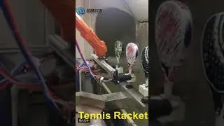 Racket spray painting robot arm with Electrostatic spray gun