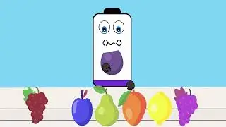 Battery overcharging With Eating Rainbow coloured fruits | Asmr mukbang animation