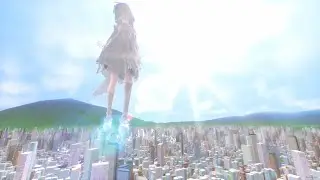 巨大ミクちゃんのミルククラウン・オン・ソーネチカ [MMD Giantess Growth]
