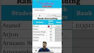 Advance level Rank Formula in Excel 