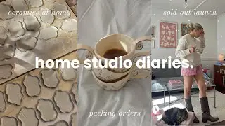 home studio diaries ☕️ sold out ceramics launch, packing orders & my biggest commission yet! | vlog