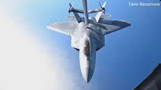 Дозаправка#в воздухе#F-15#Strike Eagles#F-22#Raptors#F-16#Vipers#истребители#Самолет#заправщик#KC-10
